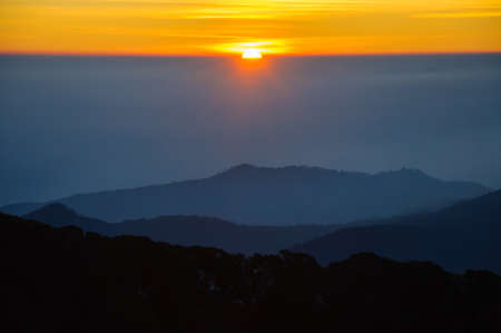 Sunrise at the skyline in Chiang Mai, Thailandの写真素材
