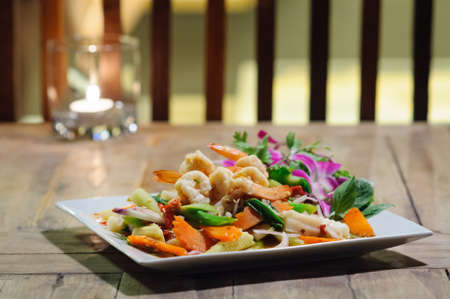 Thai spicy prawn saladの写真素材