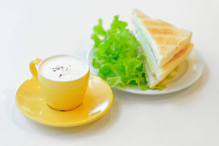 Coffee and sandwichの写真素材