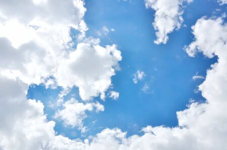 White cloud in the blue skyの写真素材