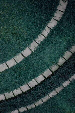 Square brick block and grass floor, Abstract  backgroundの写真素材
