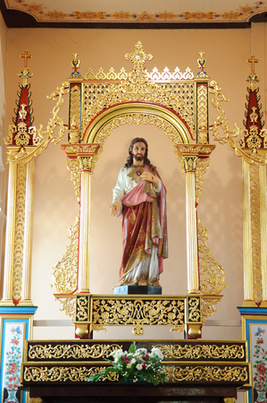 Beautiful christian church interior in Chanthaburi, Thailand.のeditorial素材