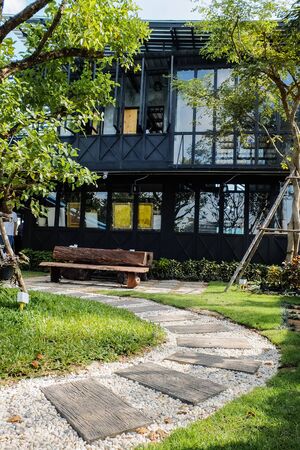 A cafe outdoor area for relax in garden.のeditorial素材