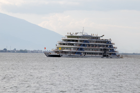 Yacht at Erhai lake Dali,, Yunnan province, Chinaのeditorial素材
