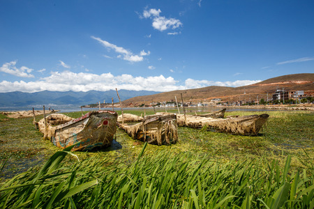 architecture and landscape at Erhai lake Dali,, Yunnan province, Chinaのeditorial素材