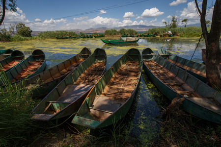 Fish boat at Erhai lake Dali,, Yunnan province, Chinaのeditorial素材