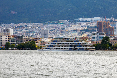 architecture and landscape at Erhai lake Dali,, Yunnan province, Chinaのeditorial素材