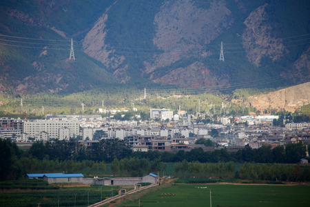 architecture and landscape at Erhai lake Dali,, Yunnan province, Chinaのeditorial素材