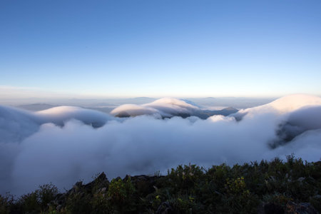 Cloudy sky over the mountains, Doi Luang Chiang Dao , Chiang Mai ,Thailandの写真素材