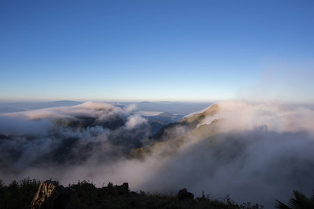 Cloudy sky over the mountains, Doi Luang Chiang Dao , Chiang Mai ,Thailandの写真素材