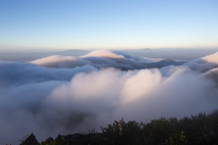 Cloudy sky over the mountains, Doi Luang Chiang Dao , Chiang Mai ,Thailandの写真素材