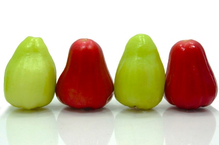 Thai fruit Rose apple isolated in white backgroundの写真素材