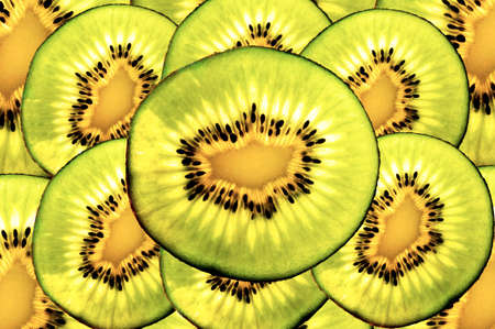 kiwi fruit isolated on white backgroundの写真素材