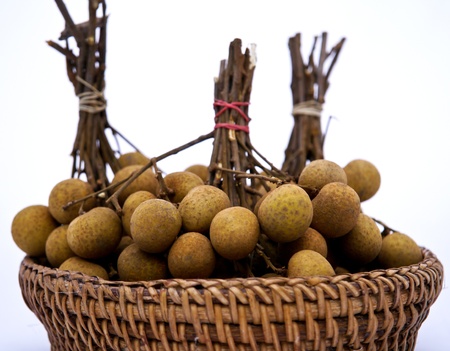 Longan fruit isolated on white backgroundの写真素材