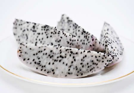 Dragon fruit isolated on white backgroundの写真素材