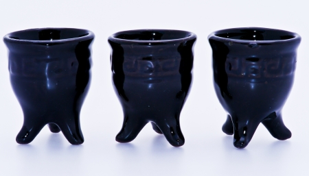 Black tea cup of Chinese on white backgroundの写真素材