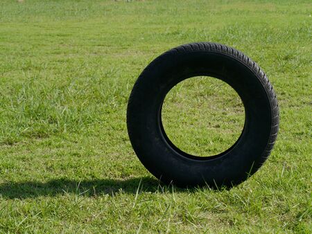 Old car tires の写真素材