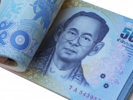 Close up of Thai money.の写真素材