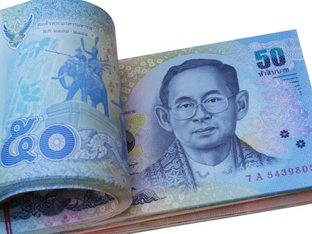 Close up of Thai money.