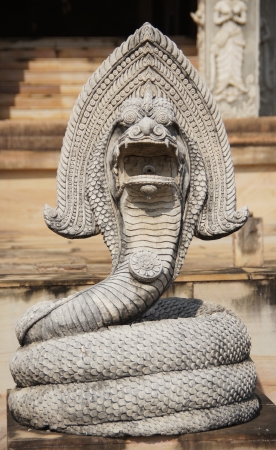 Stone sculpture art anaconda remains a national public Thailand.の写真素材
