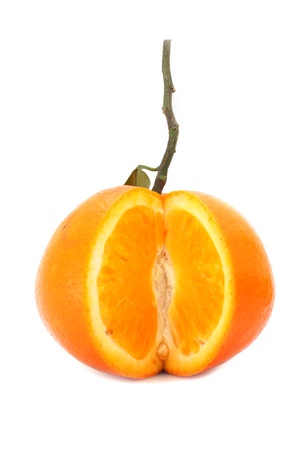 Orange fruit isolated on white backgroundの写真素材