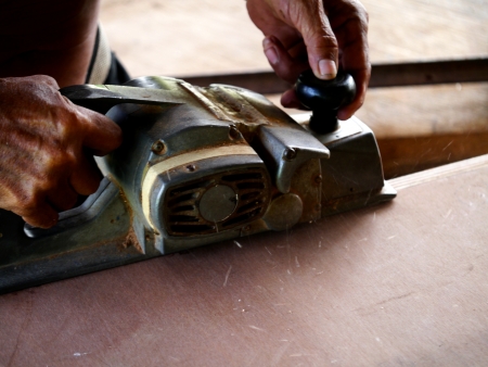 Planed wood furniture の写真素材