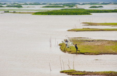 People fishing in the country.のeditorial素材
