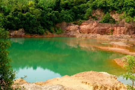 Green water lake in the Mountains.の写真素材