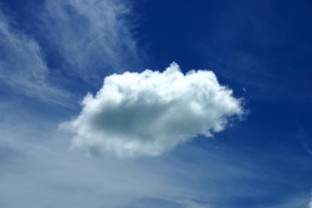 blue sky with cloud closeupの写真素材