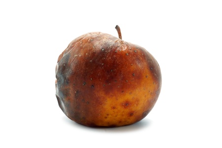Rotten apple. Isolated on white.の写真素材