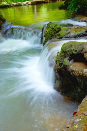 The small waterfall and rocks in Than Bok Khorani National Park, Thailand.