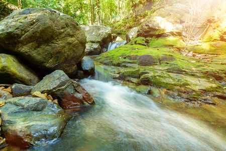 Small waterfall in forest. Pliw waterfall National Park Nakhon Si Thammarat, Thailand.