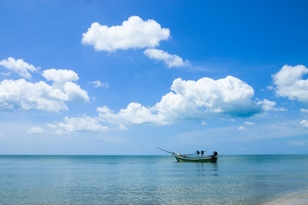 Small squid fishing boats waiting to the sea.の写真素材
