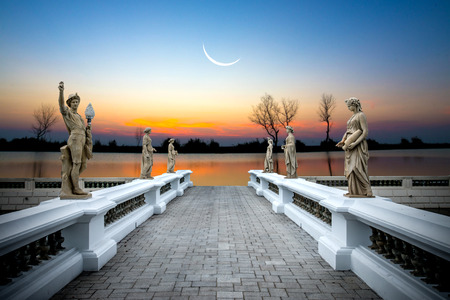 Stone sculpture for garden decoration at Bang Pa-In Palace, Thailand.のeditorial素材