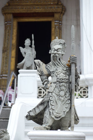 Ancient Chinese doll at temple in Thailandの写真素材