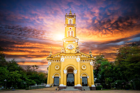 Ancient Church, Ayutthaya, (Thailand)の写真素材