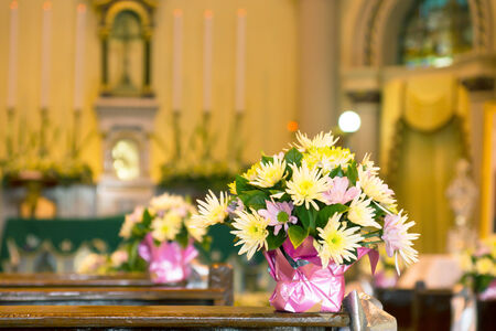 AYUTTHAYA-THAILAND- JUNE 15 : Ceiling & inside of the Catholic church at St. Joseph Catholic Church on June 15, 2014 in Ayuthaya Province, Thailand.のeditorial素材