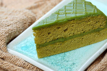 Green tea cake.の写真素材