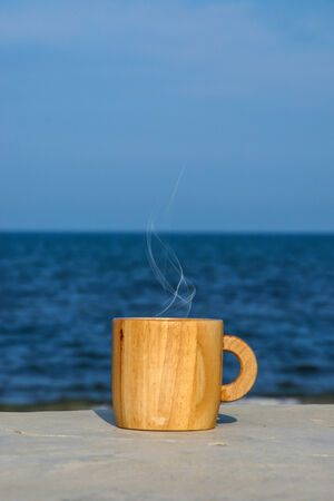 Coffee on the beachの写真素材