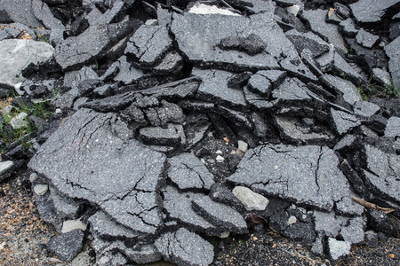 Pile of asphalt road surfaceの写真素材