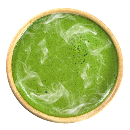 Japanese Matcha green tea in cupの写真素材