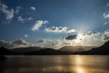 Sunset with beautiful skyの写真素材