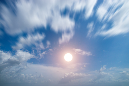 blue sky with white couldの写真素材
