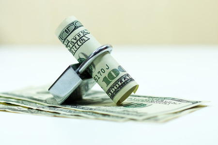 Locked cash money.の写真素材