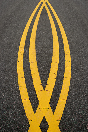 The yellow traffic lines