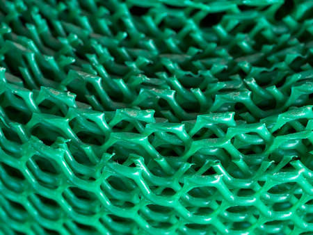 Close up of Green Plastic mesh.の写真素材