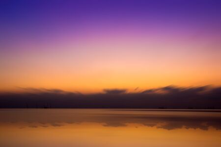 sunset sky at the lake, Thailand.の写真素材