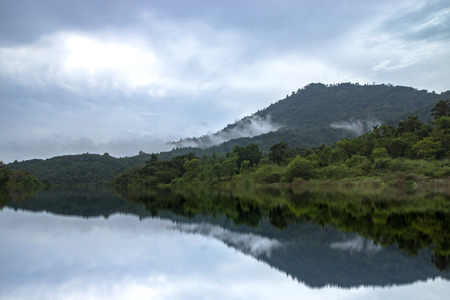 Un-focus image of Brook in the mountains at Kiriwong village, Nakorn Sri Thammarat., Thailand.の写真素材