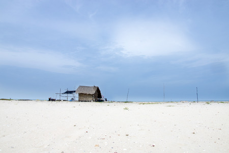 Fisherman's hut on the beach.の写真素材
