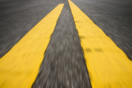 Motion of yellow traffic line on the road.の写真素材